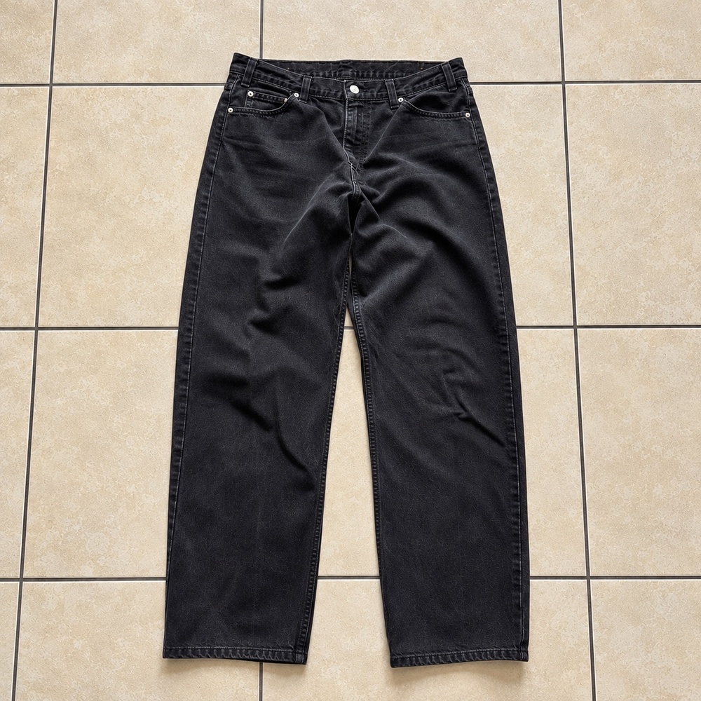 Levi's Jeans Mens 36x32 Black 550 Relaxed Fit Tapered Charcoal Denim Fall Casual